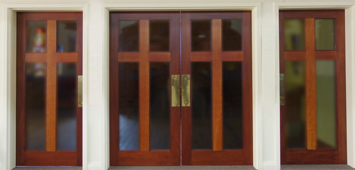 mahogany custom church doors
